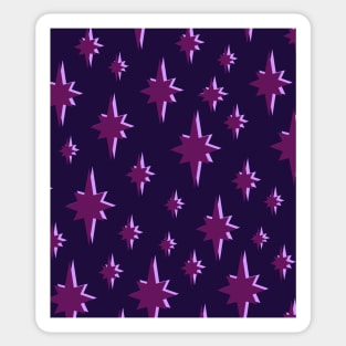 Purple Stars Night Sky, Christmas Sticker